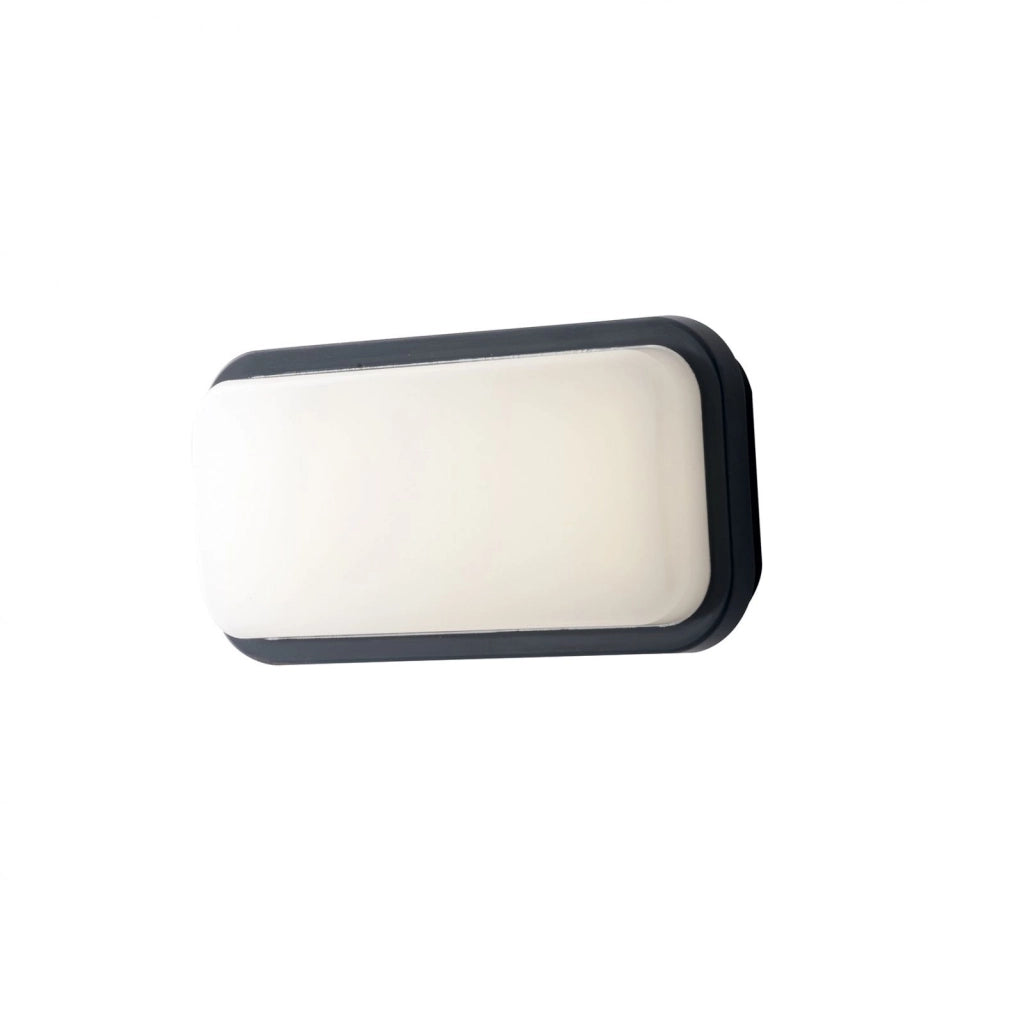 PLAFONIERA LED SHELLY ANTRACITE RETTANGOLARE 20W 2500LM CCT 3000K / 4000K IP65 14,6X7,6X29,6CM