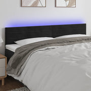 Testiera a LED-Testata con LED Nera 160x5x78/88 cm in Velluto 770800