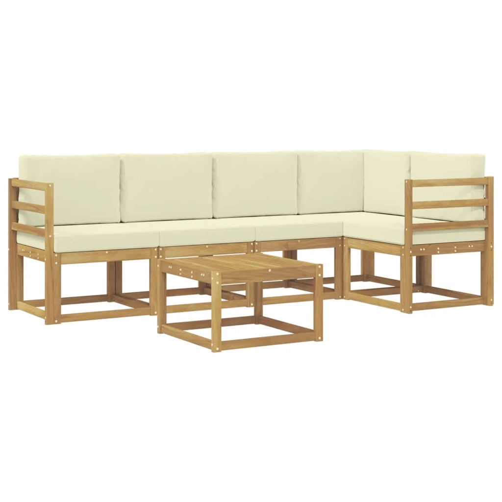 Set di divani da esterno 6 pz Bianco e Crema 3387649