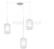 SOSPENSIONE BIANCO 3 LUCI SPOSTABILE VETRI BIANCO FOG 1181BI-S3 S-BF