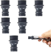 Adattatore per tubi di gomma - Connettore rapido per giardino - Adattatore per rubinetto - Idrorepellente - Nero - Fusto per connessione tubo - Adatto per manutenzione giardino...