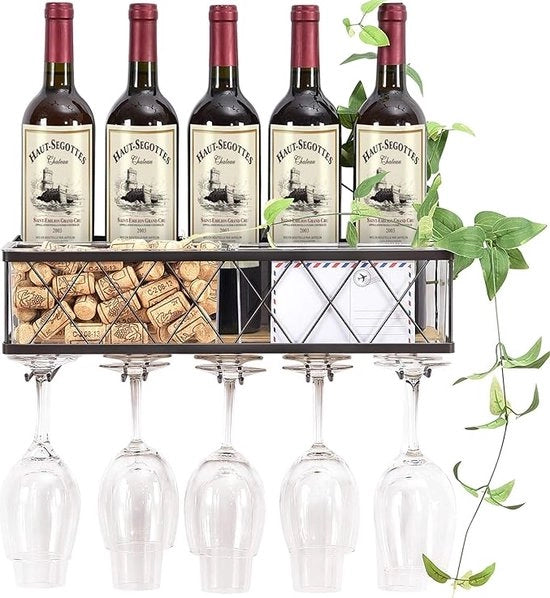 Wijnflessen, supporto libero, contenitore per bicchieri con vetrina, per cucina, bar, Wijnrek 

(removed brand name: Wijnrek)