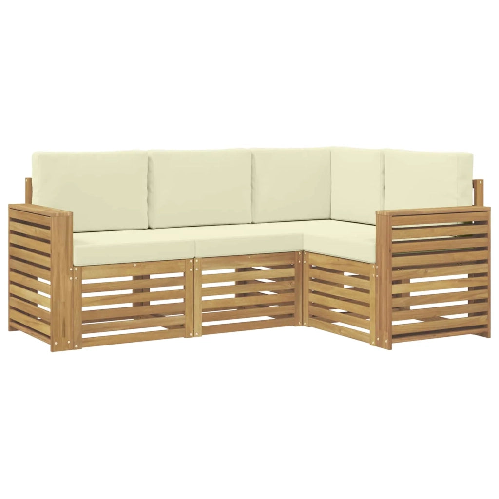 Set divani 4 pcs Bianco e Crema 191 x 132,5 x 73 cm Poliestere 3391760