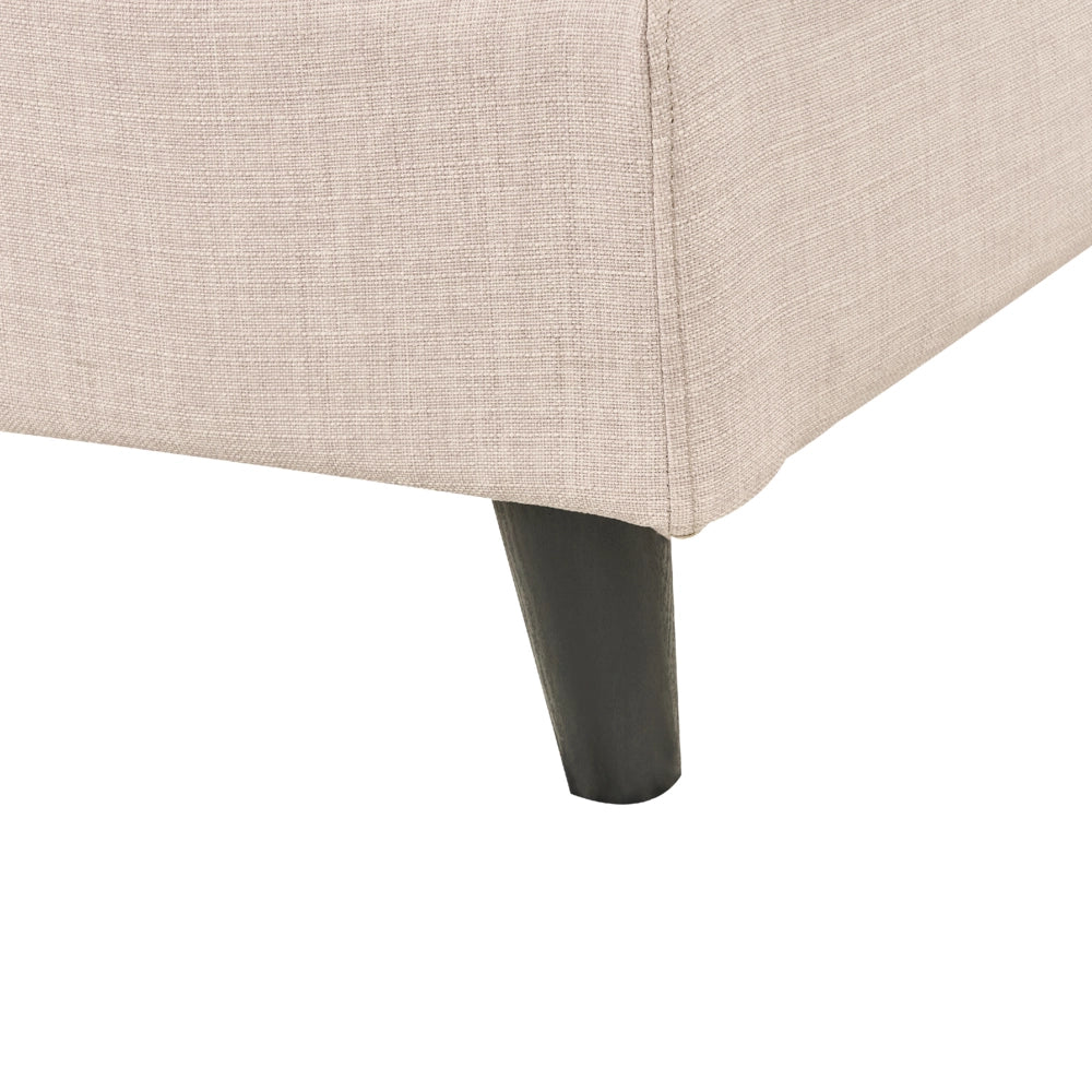 Letto matrimoniale in tessuto beige con rete a doghe 140 x 200 cm stile contemporaneo