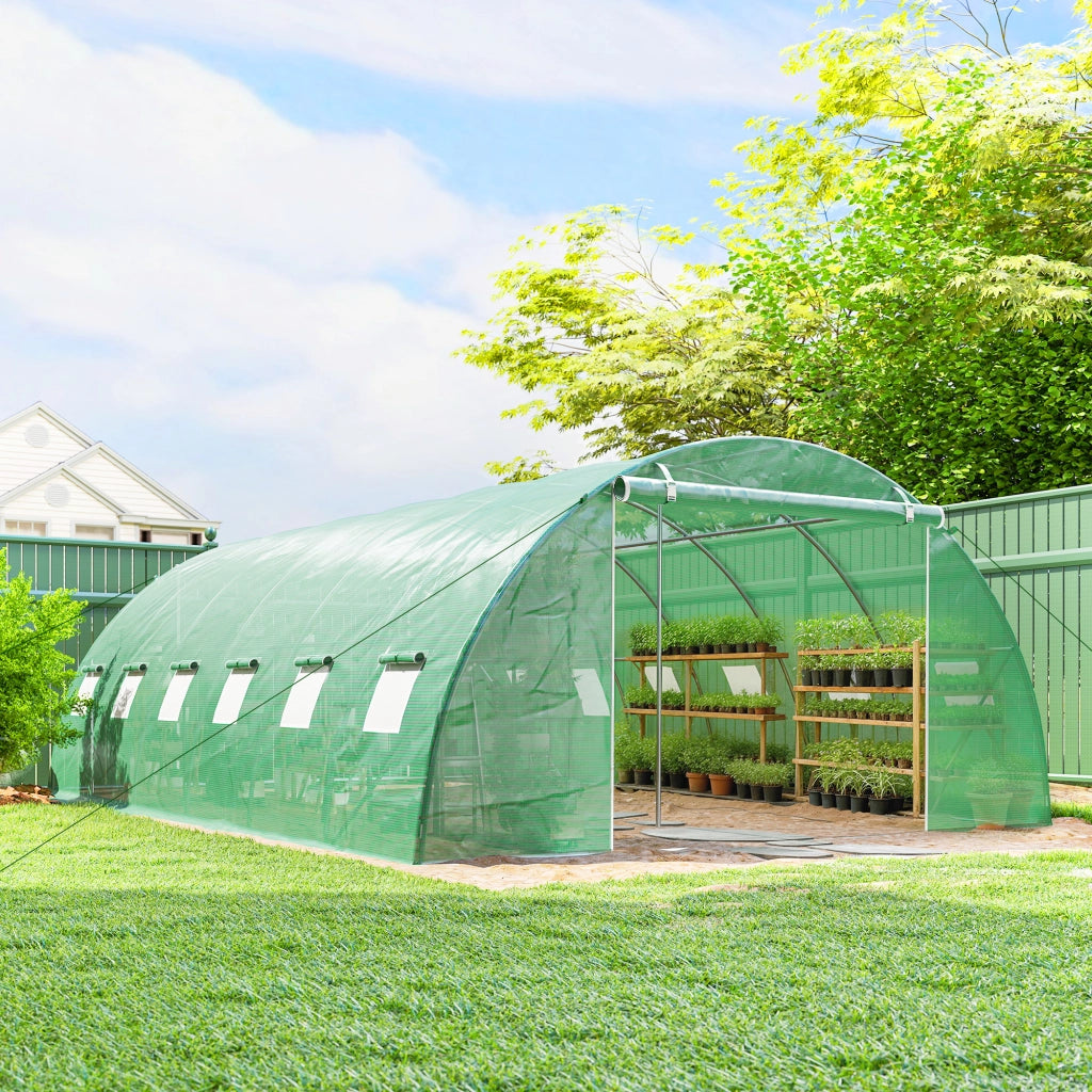 Serra Tunnel da Giardino ¨C Xylo ¨C Struttura Acciaio Galvanizzato 395x595x199cm Verde