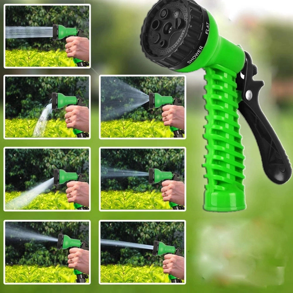 Tubo per Acqua estensibile fino a 15 metri da giardino lavare auto con pistola doccia a 7 getti