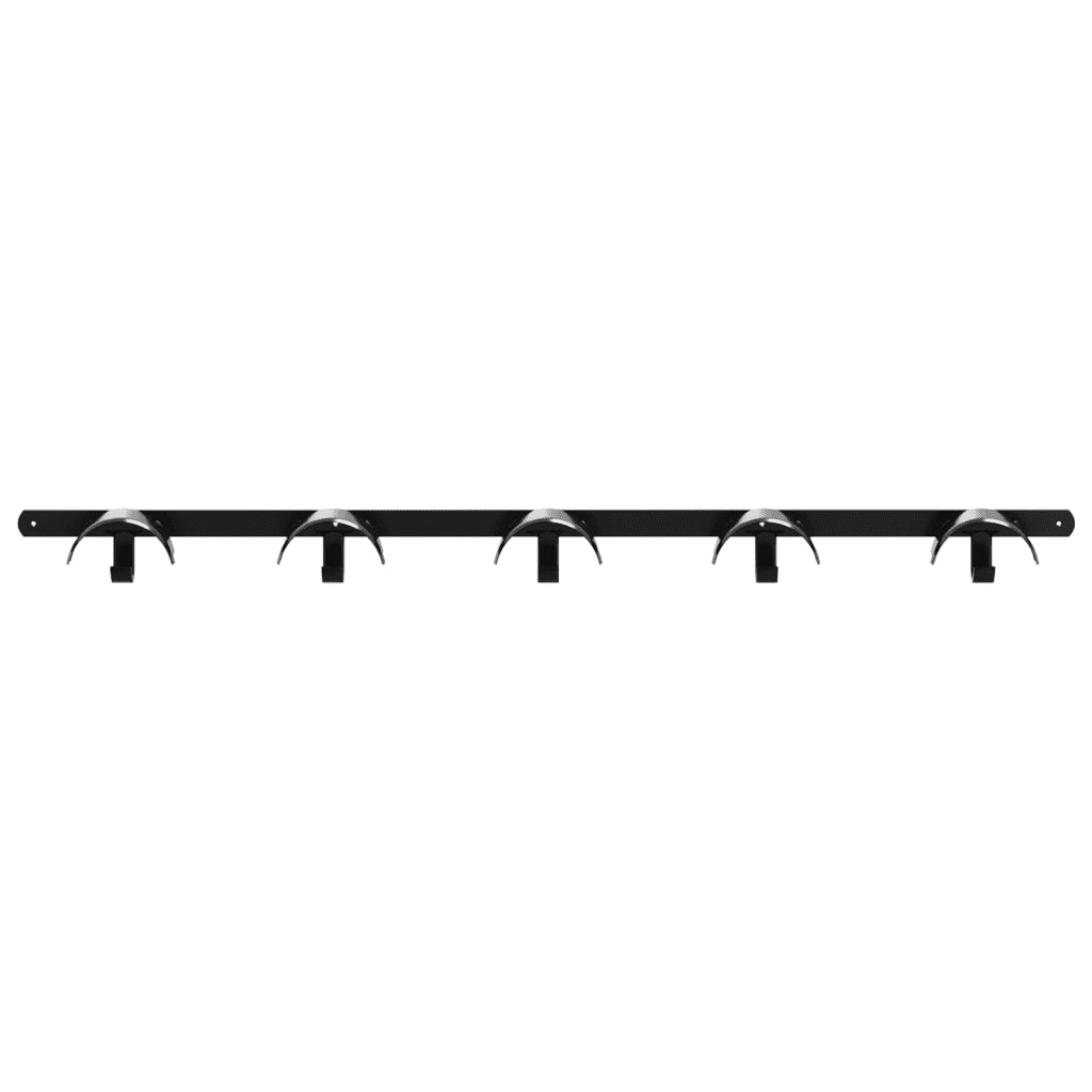 Supporto Briglie per 5 Briglie con 5 Ganci Nero in Ferro