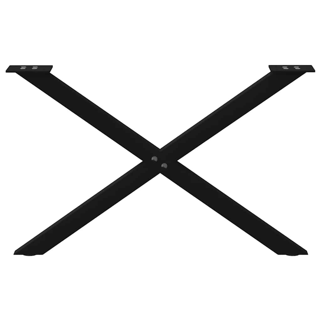 Set di 2 gambe per tavolino da caffè a forma di X regolabili e robuste 70 x 42 cm stile moderno acciaio nero 02_0057177