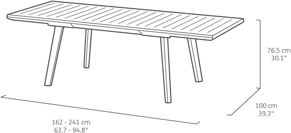Tavolo da Giardino Estensibile in Resina Effetto Legno Colore Bianco e Cappuccino Harmony Keter