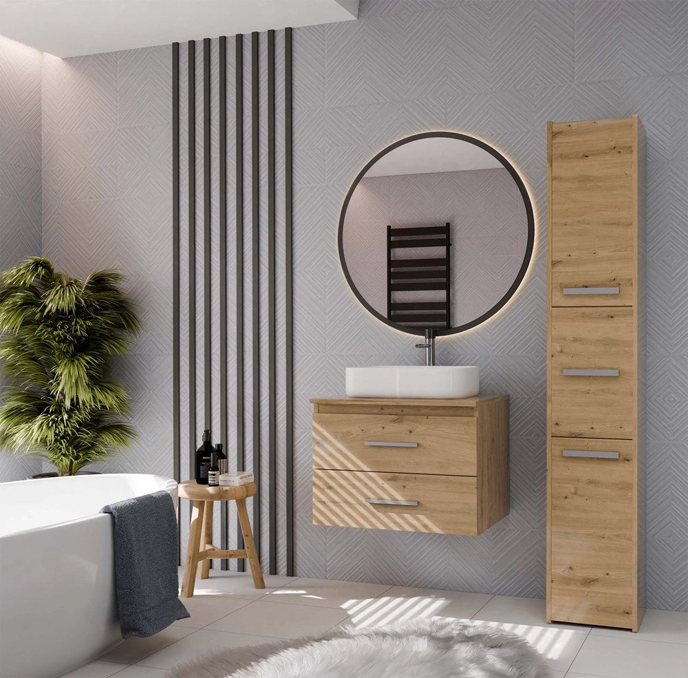 Mobile sottolavabo NEL 60 bagno bagno 2 cassetti rovere artisan