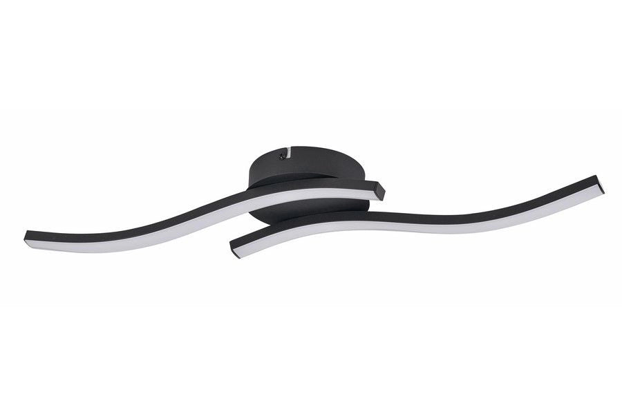 Plafoniera Reality Bradox nera LED 12W doppia onda