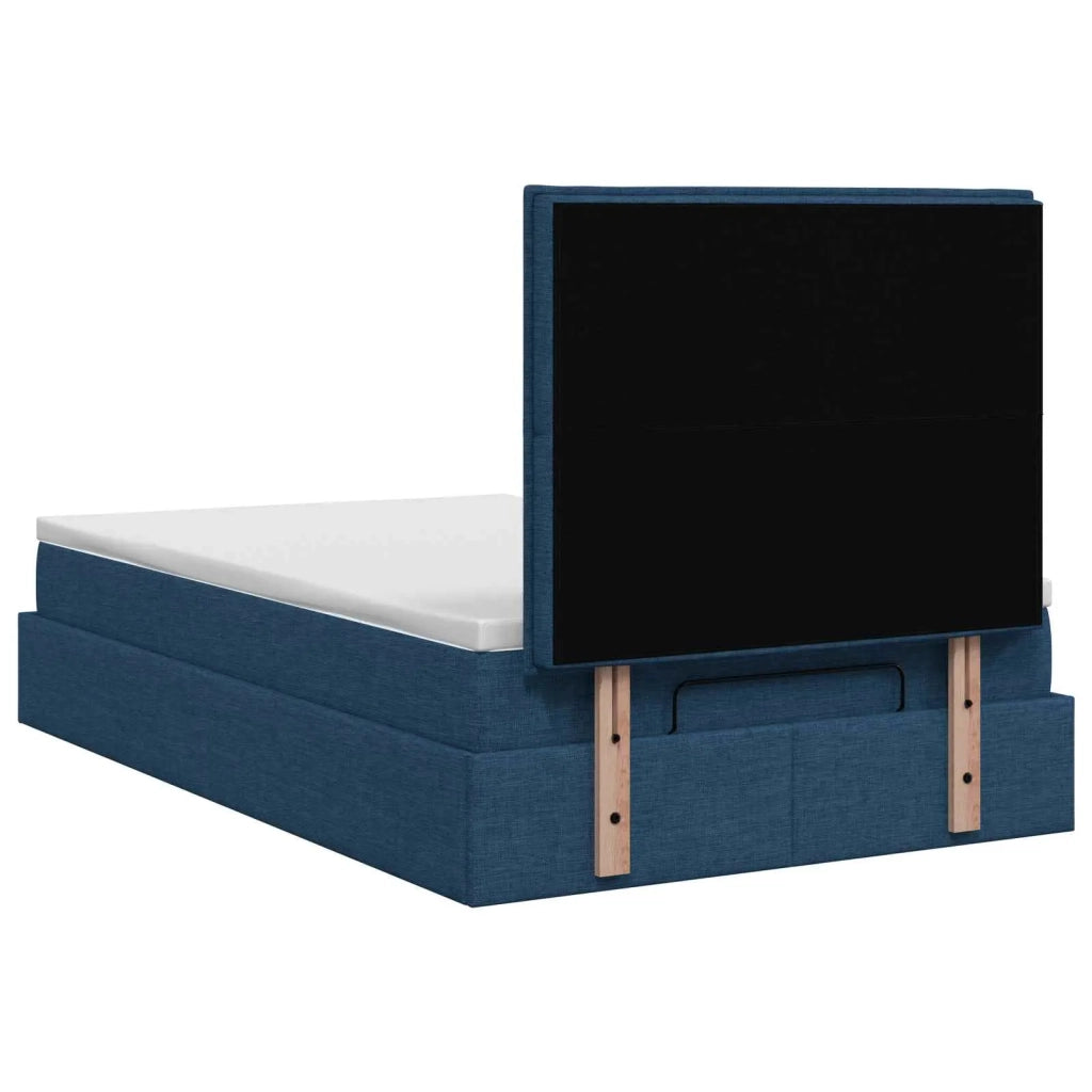 Letto ottomano con materasso Blu 120 x 200 cm Tessuto 3457403