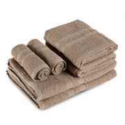 Set Asciugamani Bagno 6 Pezzi in Spugna di Cotone 400 g/m², 2 Teli 70x140 cm, 2 Asciugamani 50x90 cm e 2 Ospiti 30x50 cm, Morbidi e Assorbenti Tortora