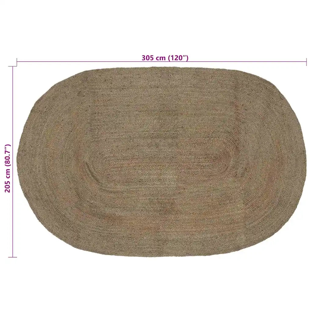 Tappeti per area Ovale Grigio 205 x 305 cm Juta