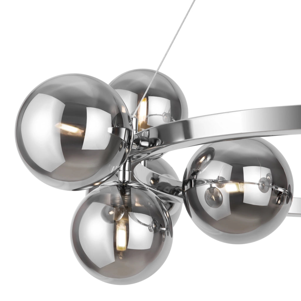 Maytoni Lampadario contemporaneo Dallas 11 luci G9 cromo metallo vetro fumè
