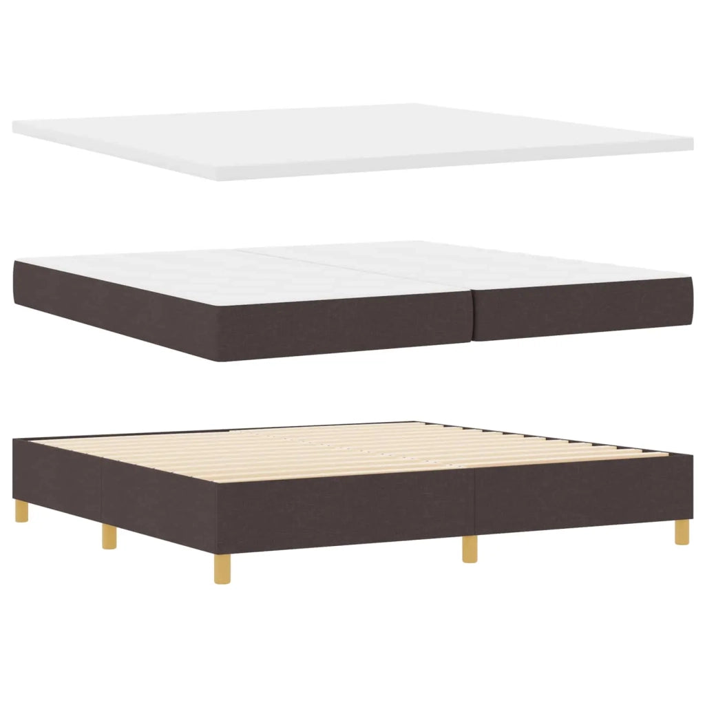 Letto a molle con materasso Marrone Scuro 200 x 200 cm Tessuto