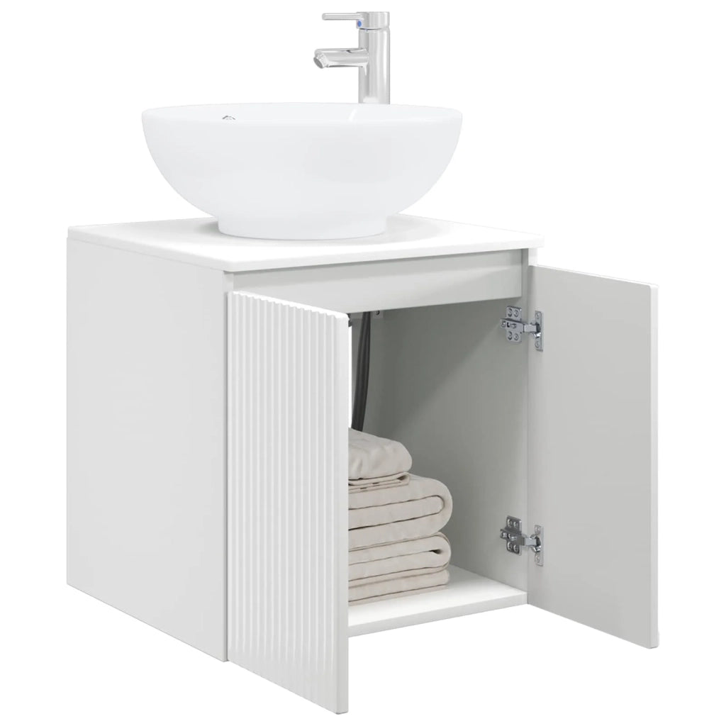 Mobile Lavabo da Parete Bianco Lucido 49,5 x 44,5 x 65 cm