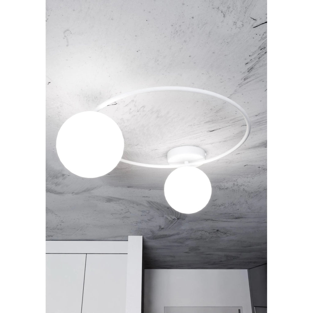 Lampada a sospensione SOPRA in acciaio bianco opaco