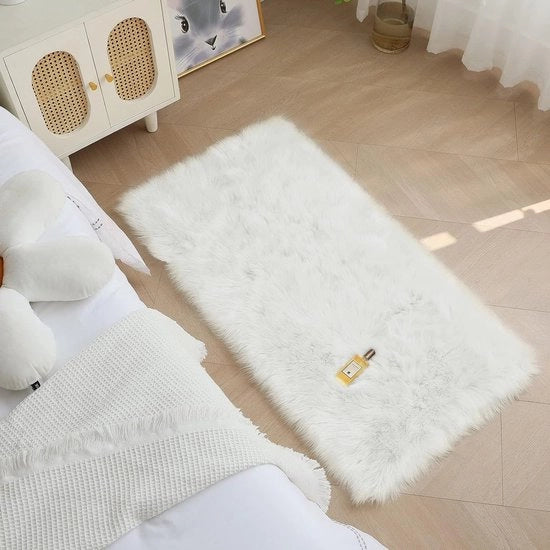 Tappeto Antiscivolo con Finta Pelle 60 x 90 cm per Camera da Bambini, Salotto e Camera da Letto