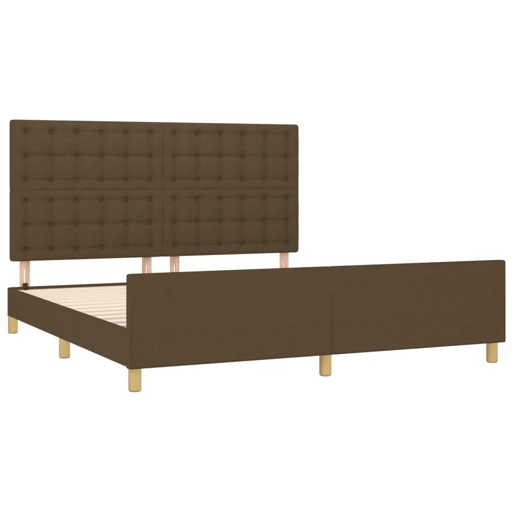 Giroletto senza Materasso Marrone Scuro 160x200 cm Tessuto 3125392