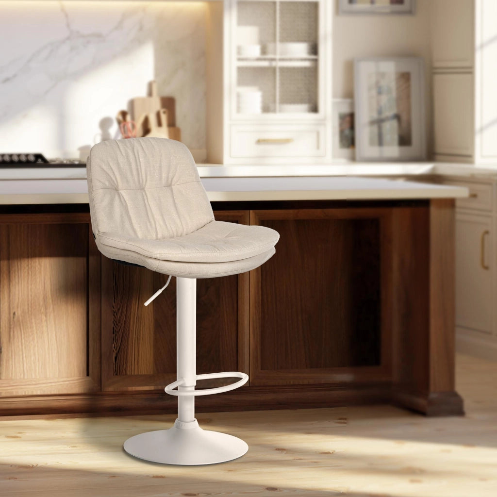 Barhocker Laurel Stoff weiЯ