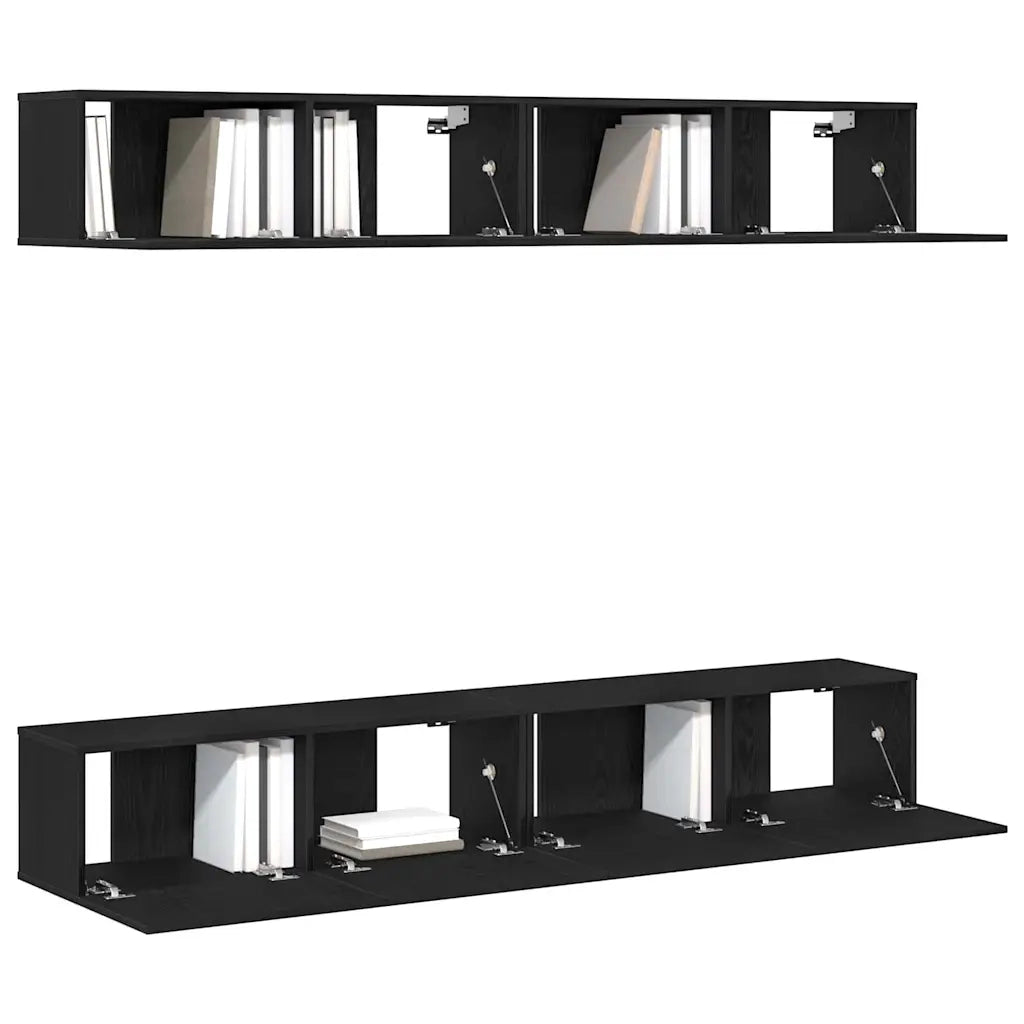 Set mobile TV 4 pcs Rovere Nero 100 x 30 x 30 cm 3333050