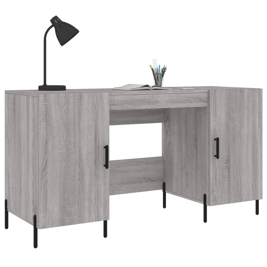 Scrivania | Tavolo da Ufficio Grigio Sonoma 140x50x75 cm in Legno Multistrato