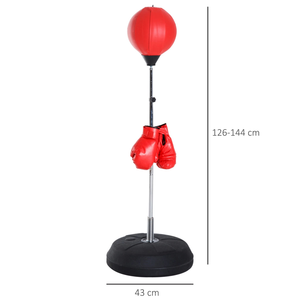 Sacco da Boxe Gonfiabile ¨C Xylo ¨C Altezza Regolabile 126-144 cm con Guanti e Pompa Rosso