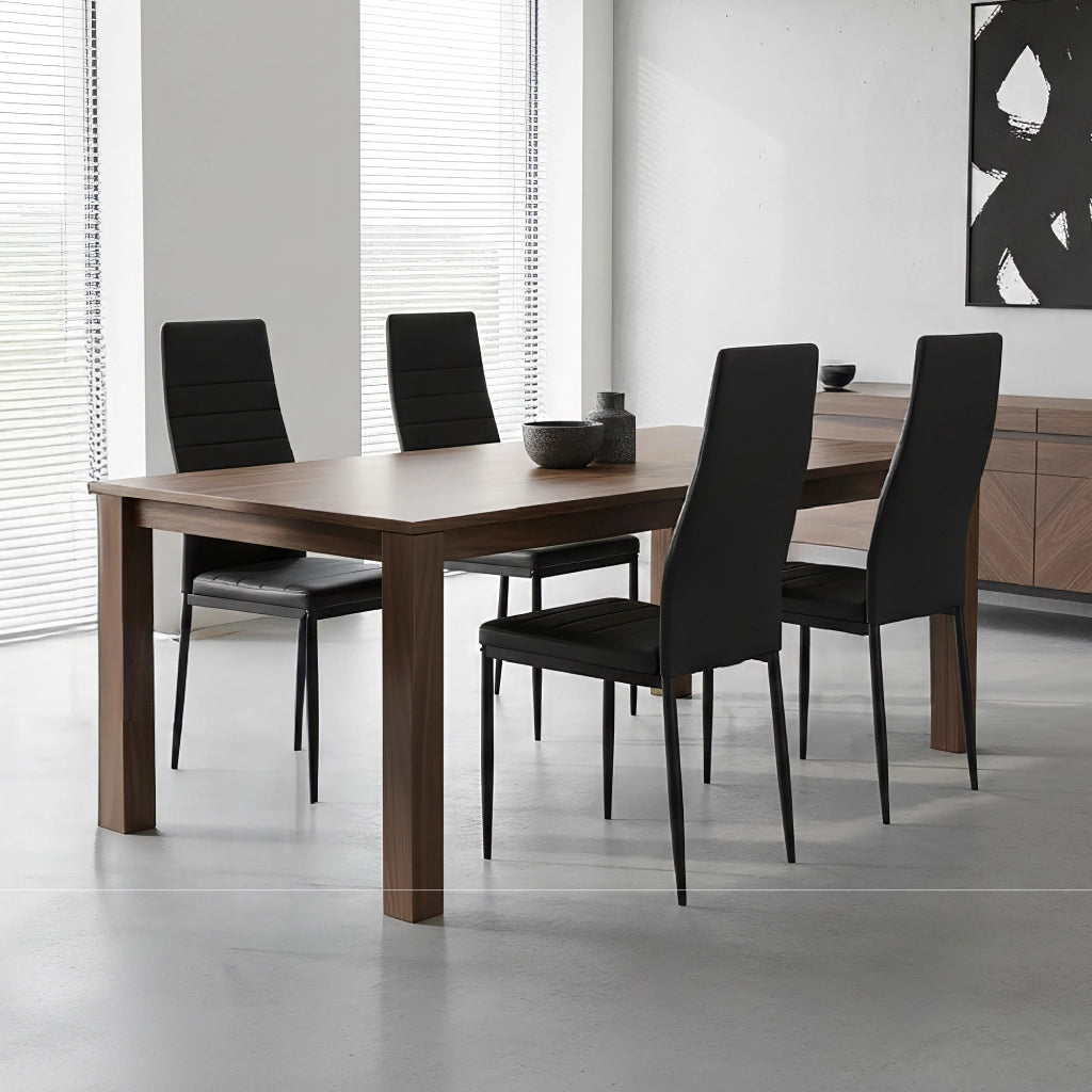 Set Sedie da Pranzo 4 o 6 Pezzi, Sedie Moderne Imbottite per Cucina Soggiorno Sala da Pranzo, Facile Montaggio con Gambe Robuste, Rivestimento in Pelle Sintetica  Nero - 4 Pezzi