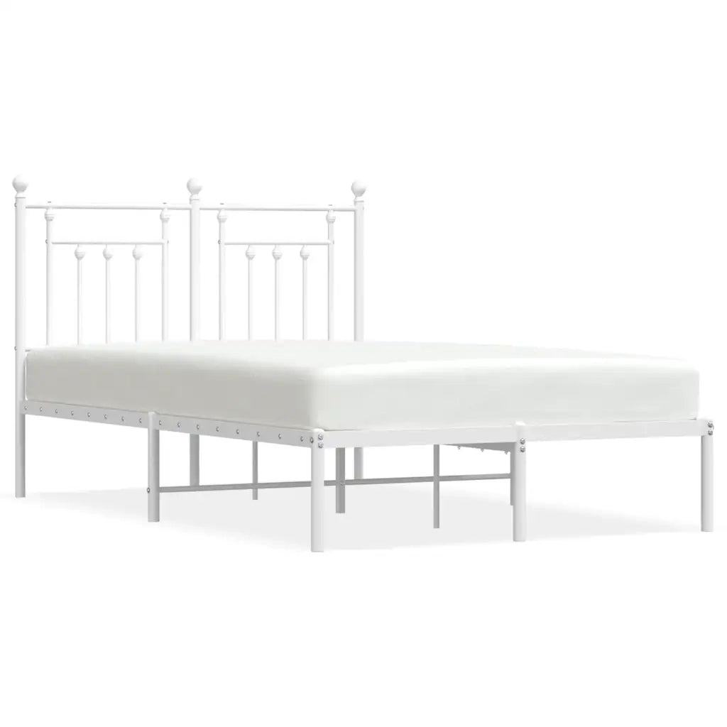 Giroletto con Testiera-Struttura Letto con testiera Metallo Bianco 120x190 cm 671223