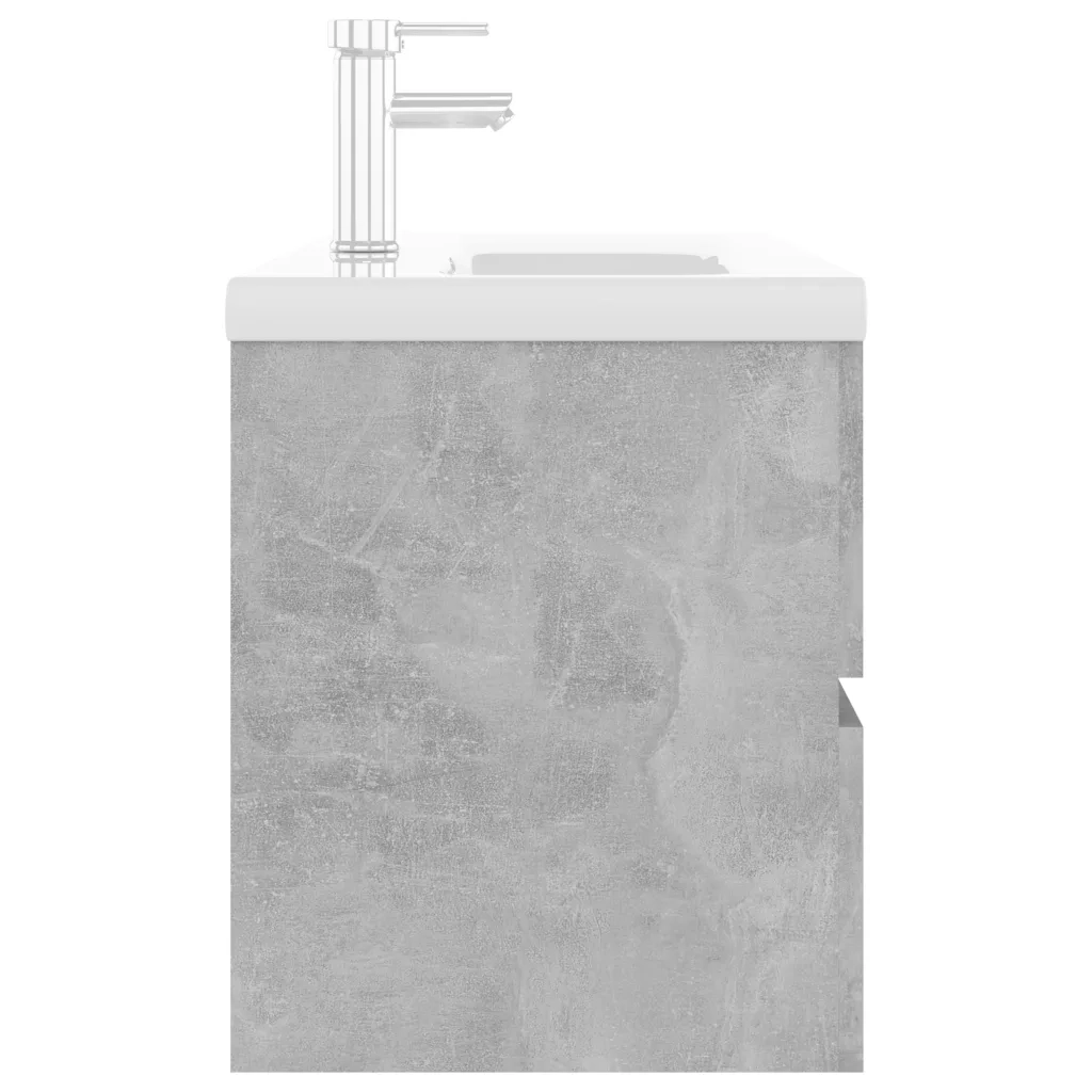Mobile con Lavabo Integrato Grigio Cemento in Legno Multistrato 3071661