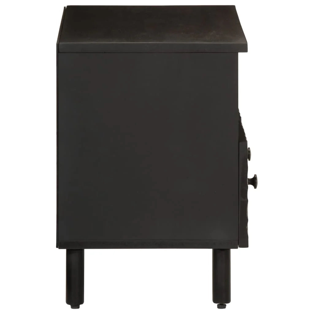 Mobile TV multimediale mensola TV credenza TV sala da pranzo soggiorno camera da letto 70 x 33 x 46 cm legno massello di mango nero 02_0026184
