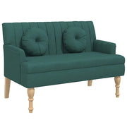 Panca con Cuscini Verde Scuro 113x64,5x75,5 cm in Tessuto CFW7915469