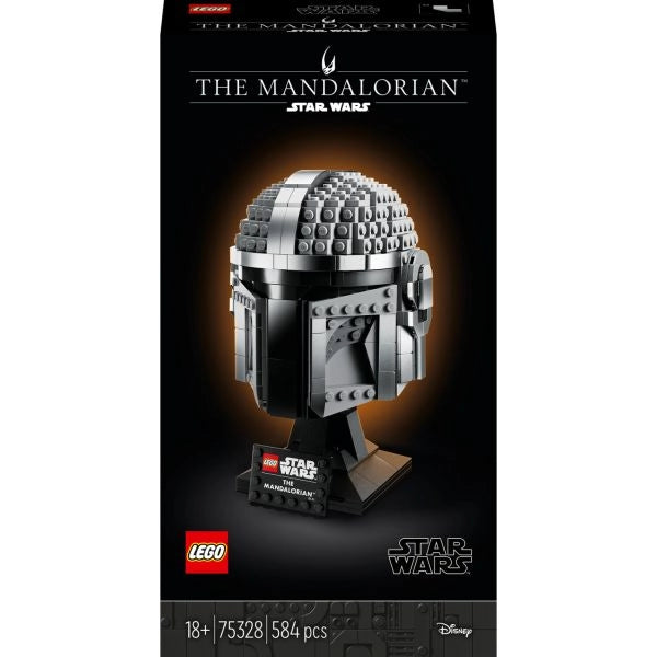 Lego star wars 75328 casco del mandaloriano, elmo da collezione, regalo per adulti da esposizione di guerre stellari