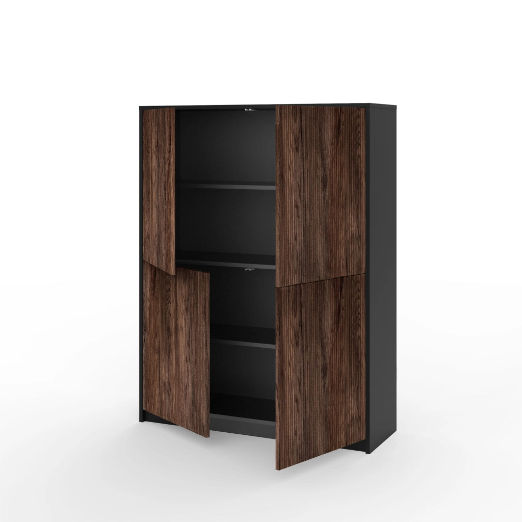 Credenza alta BUDAPEST nero/rovere rio