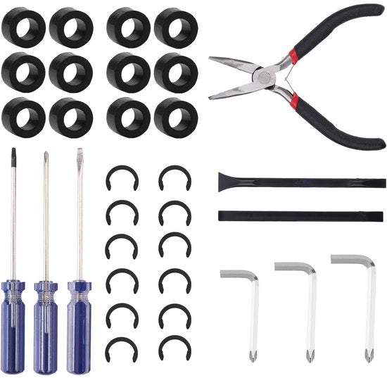 Set di sostituzione in gomma/stainless steel/plastica - 33 pezzi - Inclusi viti/biglietti/chiodi/tastoni - Antiverdure - Compatibile con Cricut Maker - Vervangingsset