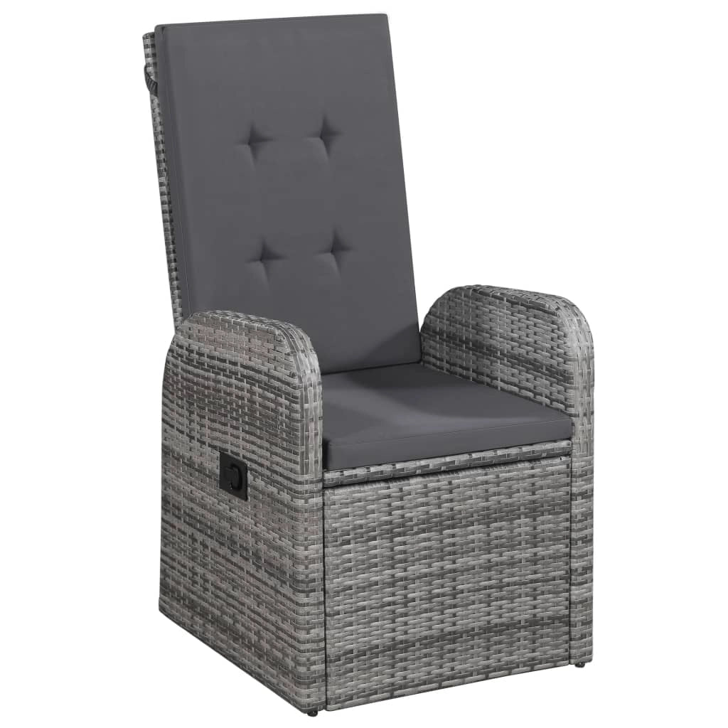 Set da pranzo da giardino 5 pezzi con mobili da esterno e cuscini grigio 02_0014148