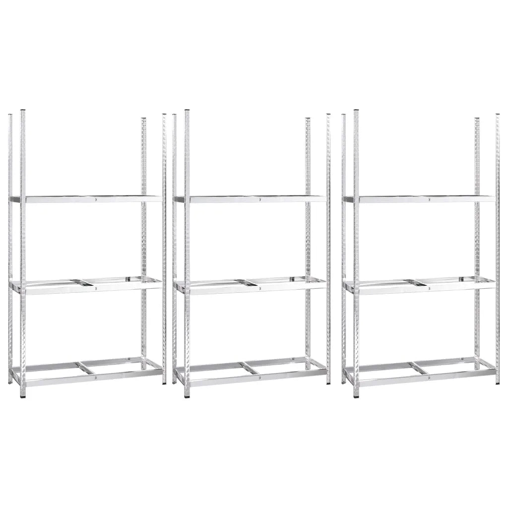Portapneumatici a 3 Strati 3 pz Argento 110x40x200cm in Acciaio cod mxl 63052