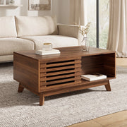 Tavolino da Caff¨¨ Moderno ¨C Xylo ¨C Effetto Noce, MDF, Piano Regolabile, Ante a Scorrimento