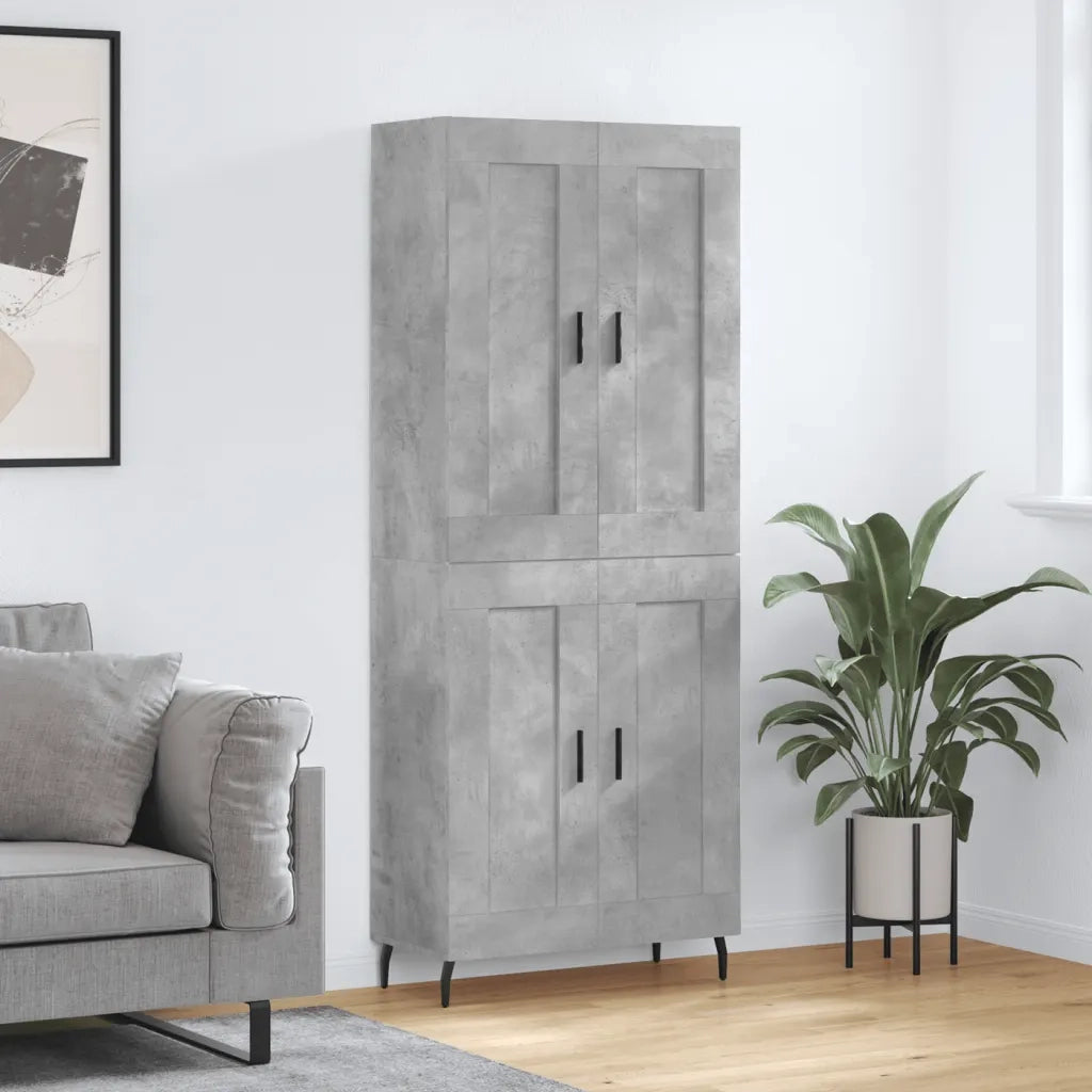 Credenza | Madia | Buffet da pranzo | Armadio da pranzo Grigio Cemento 69,5x34x180 cm in Legno Multistrato