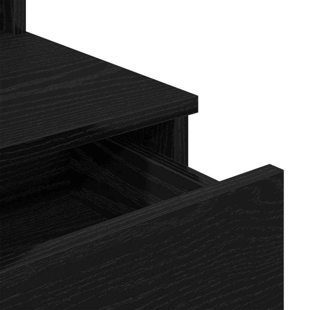 Toeletta  con luci LED Nero Rovere 96x40x142 cm