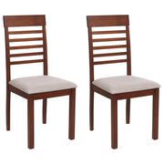Set di 2 sedie da pranzo imbottite in legno scuro tortora stile tradizionale