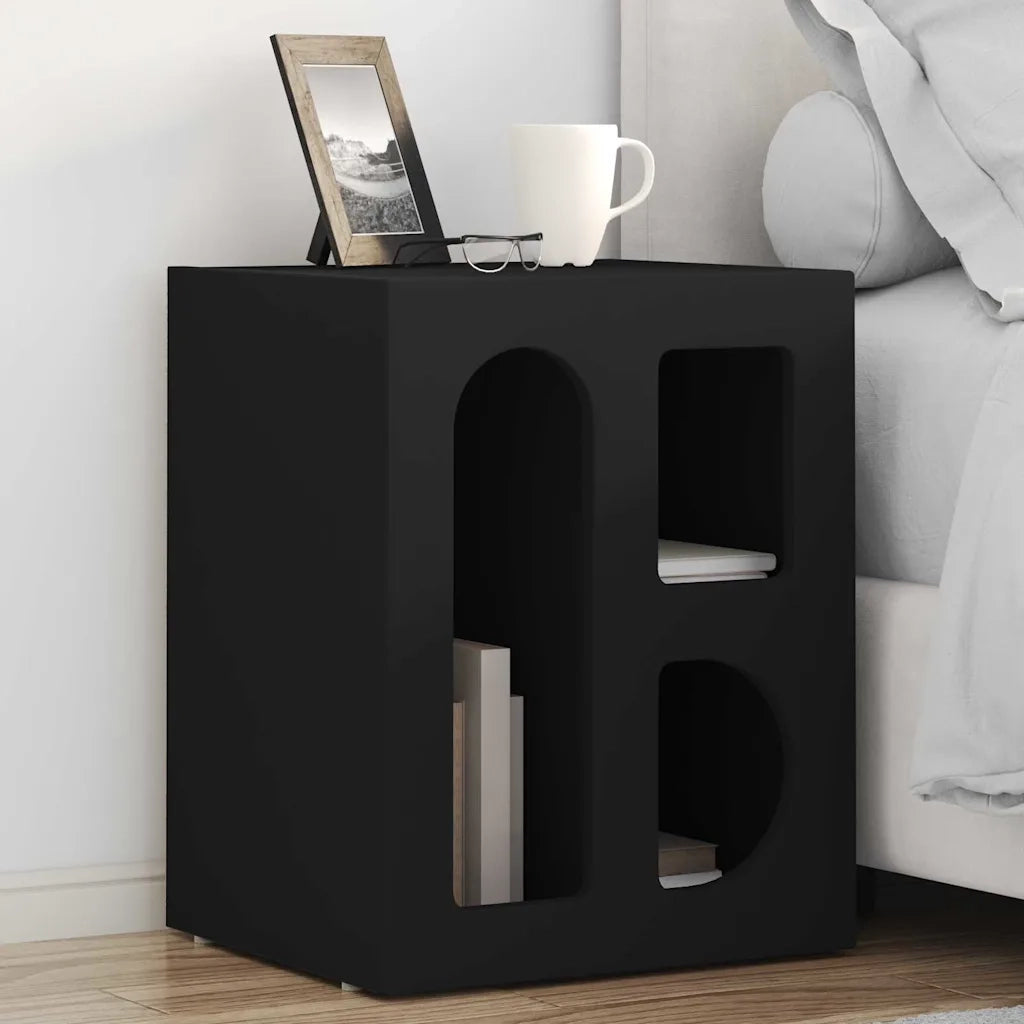 Comodino 2 pcs Nero 40 x 35 x 50 cm Legno multistrato 891247