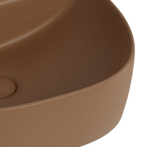 Lavabo d'appoggio marrone in ceramica da 40x40 cm - Serie Nature