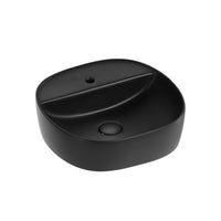 Lavabo d'appoggio nero in ceramica da 40x40 cm - Serie Nature