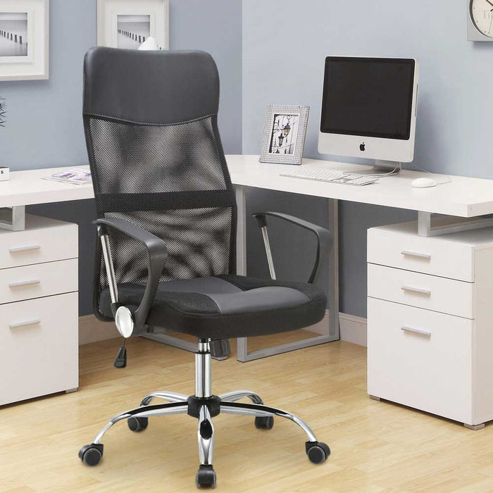 Poltrona Sedia Scrivania Ufficio Presidenziale Girevole Direzionale Pelle Nero