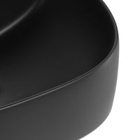 Lavabo d'appoggio nero in ceramica da 40x40 cm - Serie Nature