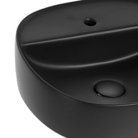 Lavabo d'appoggio nero in ceramica da 40x40 cm - Serie Nature