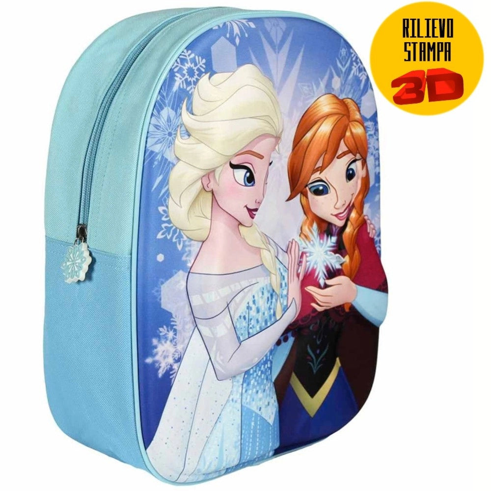 Trade Shop - Zainetto Frozen Elsa Anna Stampa Rilievo 3d Bambine Scuola Asilo Tempo Libero -