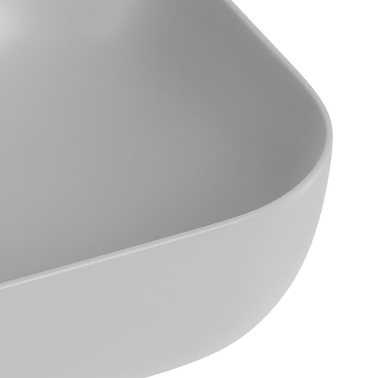 Lavabo d'appoggio grigio in ceramica da 50,5 x 40,5 cm - Serie Nature